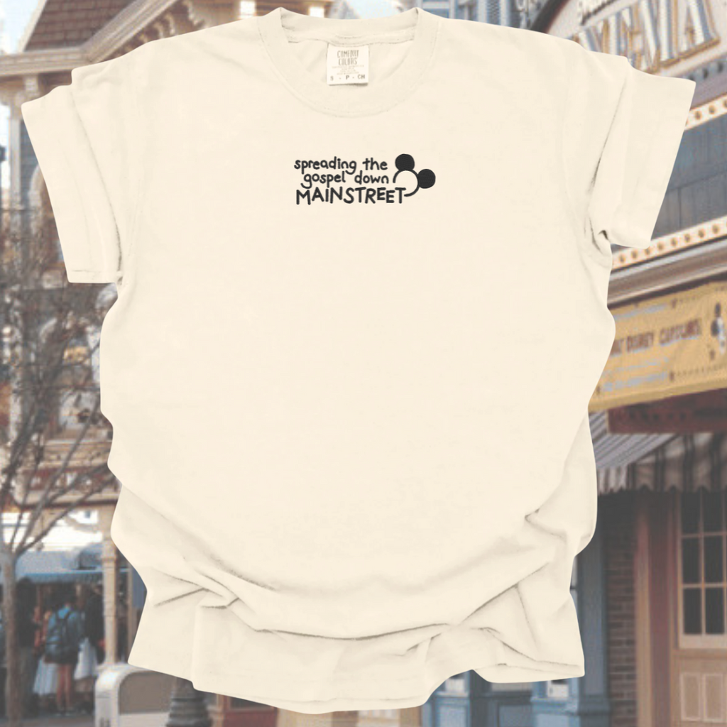 Minimal Gospel down Main | Embroidered T-Shirt